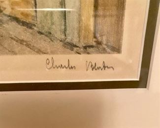 Lot 9018. $300.00 Here's a sweet pair of  Lithos of Paris Street Scenes, signed and numbered, purchased at the Proud Fox Gallery,  15" W x 19" T.  Artist last name is illegible but first name is Charles.