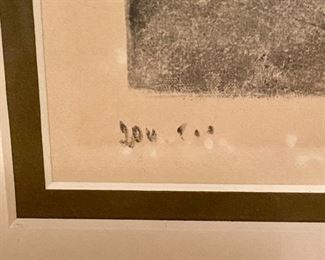 Lot 9018. $300.00 Here's a sweet pair of  Lithos of Paris Street Scenes, signed and numbered, purchased at the Proud Fox Gallery,  15" W x 19" T.  Artist last name is illegible but first name is Charles.