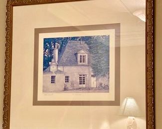 Lot 9020. $125.00 "The Gate House" Signed Print by Tom Caldwell - 30"W x 28" T.  Professional Framing and Matting.