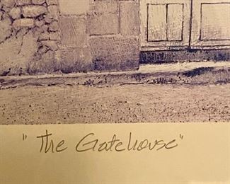 Lot 9020. $125.00 "The Gate House" Signed Print by Tom Caldwell - 30"W x 28" T.  Professional Framing and Matting.