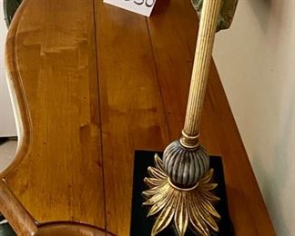 Lot 9029   220.00  Pair of Candlestick Lamps with Black Shades. Made by LampCrafters out of Lexington, NC 	Measures 29" x 10" diam. shades x 6.5" base. 