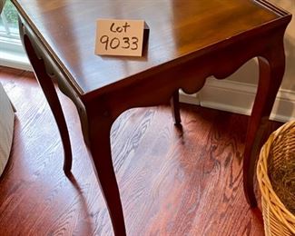 Lot 9033.  $450.00. Baker Furniture 20" French Mahogany Square End Table from the "Milling Road" Line.  27" high