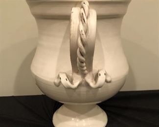 Lot 9026. $110.00 Pippo Torcivia pedestaled bowl, perfect for a large table or sideboard decor.  Includes beautiful collection of shells.	20" W x 8" T x 16" Diam