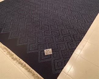Lot 9035  $275.00. Pottery Barn Jensen Diamond Indoor/Outdoor Rug - 100% polyester, 8x10', Blue Pattern - Super Nice!