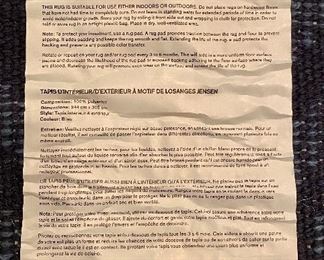 Lot 9035  $275.00. Pottery Barn Jensen Diamond Indoor/Outdoor Rug - 100% polyester, 8x10', Blue Pattern - Super Nice!