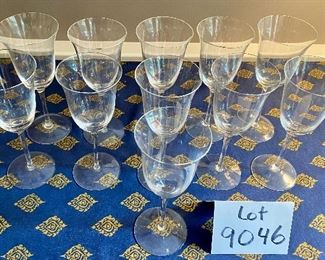 Lot 9046.  $44.00.  Set of  11. Pretty Wine or Water Goblets, 8.5" Tall.  Perfect for an at-home wedding or shower!