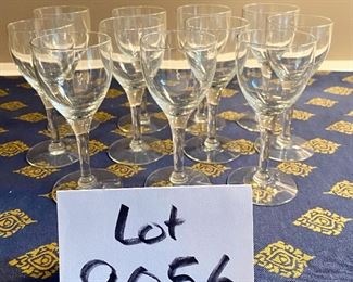 Lot 9056. $33.00. Lot of 11 Stemmed glass cordials or sweet after dinner wine,  5"T