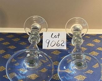 Lot 9062. $24.00. Pair of 14" taper candlestick holders, unmarked, base is 4.5"