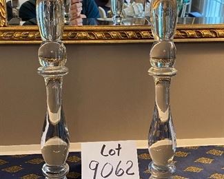 Lot 9062. $24.00. Pair of 14" taper candlestick holders, unmarked, base is 4.5"