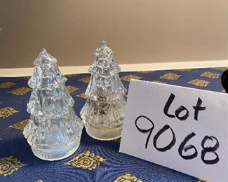 Lot 9068. $43.00. Three lots included:  Crystal Xmas Tree salt & Pepper shakers, William Bounds Originals "3rd Planet from the Sun" S&P Shakers and Alpico Tea Pot.   fun Lot!