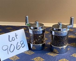 Lot 9068. $43.00. Three lots included:  Crystal Xmas Tree salt & Pepper shakers, William Bounds Originals "3rd Planet from the Sun" S&P Shakers and Alpico Tea Pot.   fun Lot!