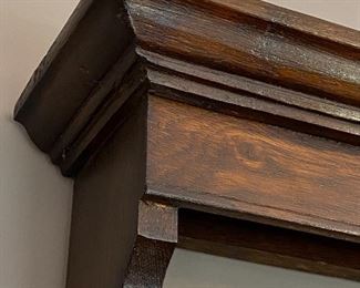 Lot 9085. $150.00. Antique Wooden Wall Display Shelf - 3 shelves open with plate grooves on the rear of the shelves.  58"w x 48"T.  Plates are shown on another lot.