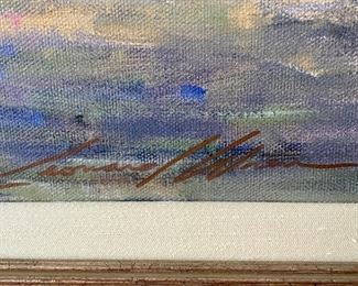 Lot 9102. $395.00. Framed giclée again by Leonard Wren #34/195, complete with COA.  This giclée on canvas was published in 2000 and entitled "Walkway in Sassongy".  Printed at the Elipse Workshop in Canoga Park, California and the plate has been destroyed.  Simply Gorgeous!