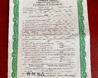 Lot 9102. $395.00. Framed giclée again by Leonard Wren #34/195, complete with COA.  This giclée on canvas was published in 2000 and entitled "Walkway in Sassongy".  Printed at the Elipse Workshop in Canoga Park, California and the plate has been destroyed.  Simply Gorgeous!