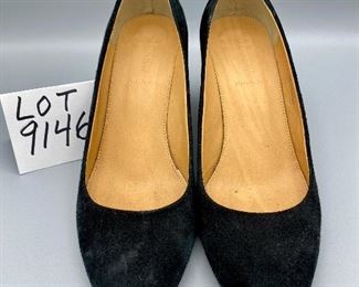 Lot 9146. $42.00. J. Crew Suede Wedge Heels, Black, Size 9, Made in Italy. Good or Better Condition, Were $150 new.