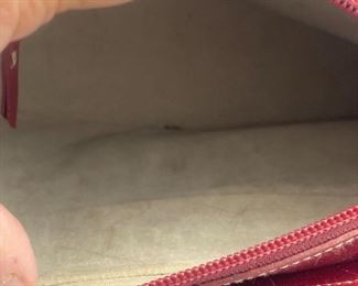 Lot 9150.  $48.00  Vintage Kate Spade Red Leather Zip Top Purse, 12x8x3-1/4" deep, made in Italy - Great classic style and the color is a beautiful hue of red, one handle,  Grab this quick; it won't last and unfortunately, Kate won't be designing anything anymore.  :-(