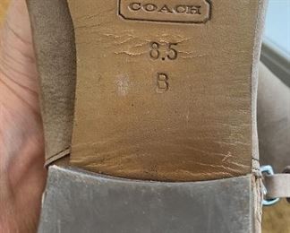 Lot 9151. $45.00  Coach "Pricilla" Ankle Boots with about a 2" heel, buttery leather in taupe, very good used condition, sz 8.5B - Style Q1601.   These could be your favorite boots paired with long skirts, dresses or jeans!  Love the color!