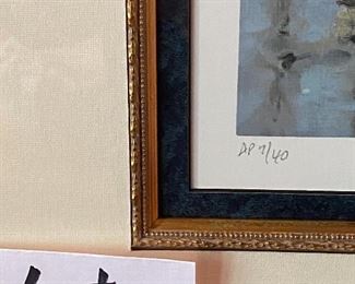 Lot 9069. $425.00. Signed & Numbered Lithograph by Victor Shvaiko, in gold frame.  This is an artist proof, #7/40 depicting a French Bistro Street Scene.  Measures 62" w x 44" t. Selling online for $1500 or better.