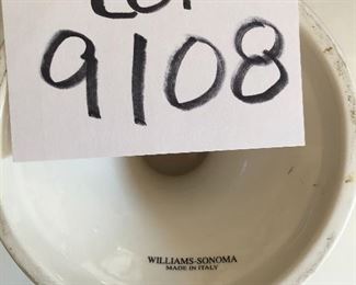 Lot 9108.  $45.00. Williams Sonoma ceramic strawberry design pedestal cakeplate.