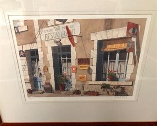 Lot 9111.  "Epicerie TABAC Restaurant"  signed and numbered (#77/475) by Nancy B. Roberts, dated 1992.