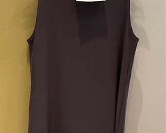 Lot 9158.  $30.00 Charcoal grey, sleeveless blouse made in Canada by Simpli.  This company makes the most comfortable clothes that fit true to size.	Sz 12