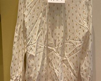 Lot 9159.  $28.00  Monari.  Stylish, white blouse with gold accents.  Size Medium