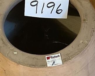 Lot 9196. $75.00 Beautiful Pottery Drum Table with cream colored drip glaze.  Great as an accent piece, with a plant on top or as a side table near a chair.  Love this piece!	15"Di x 17