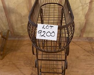 Lot 9200.  $95.00  Metal outdoor planter with 2 lower shelves.  This is a functional planter that looks great outdoors or in a sunroom.  	34"W x 12"D x 33.5"H