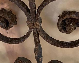 Lot 9209.  $60.00 Two vintage wrought iron, decorative panels, in need of a paint job. 11" W x 40" T