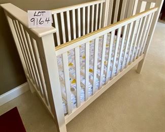Lot 9164.  $200.00 Pottery Barn, "Kendall low profile Crib", with Serta mattress.  Fixed sides, Great looking crib as well, good for baby girls or boys.
