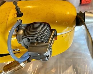 Lot 9214. $150.00  Piper Cub Radio Control Airplane, in a vibrant yellow color.  All decals in place and in good condition, all parts are with this plane. NC54271.  No Remote control	48" L x 77" W wingspan