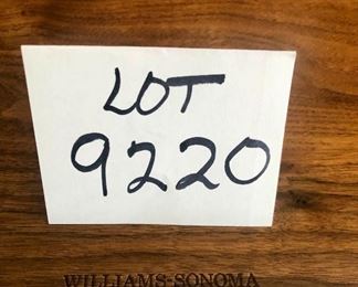 Lot 9220.  $80.00  Williams-Sonoma Walnut 13" x 18",  cutting board with drip edge.