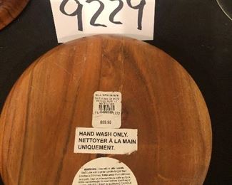 Lot 9229.  $60.00/pr.    Two Williams -Sonoma wood and glass hurricane candle holder. 12" H x 6.5" W.