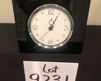 Lot 9231.  $30.00.  Pottery Barn battery operated desk clock (6"H x 6.5"W).