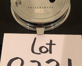 Lot 9231.  $30.00.  Pottery Barn battery operated desk clock (6"H x 6.5"W).