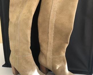 ot 9147. $75.00. Bruno Frisoni Tall Boots with Heel, Made in Italy, marked "Vero Cuoio" which means "True Leather" in size 9. Inside the boot on the sole is marked Bruno Frisoni - who by the way was the most well known designer of hand-made Italian Shoes in the 1950's,   His name is carried on by various private label shoemakers.  He carried on the Roger Vivier collection after the latter died.   