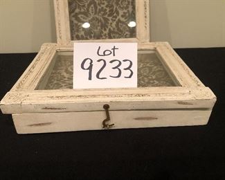 Lot 9233.  $58.00.  2 Anthropologie wall display cases with latch closure. 12"H x 10"W.