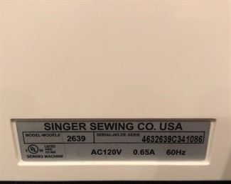 Lot 9234.  $75.00.  Singer portable sewing machine - Protege Model 2639.  In box.