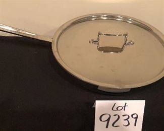 Lot 9239.  $150.00.  All-Clad 4 Qt. sauté pan with lid.  Some of the best cookware on the market - I like this pan size because you can make more than you might need and freeze or eat the leftovers for lunch.  Most sauteé pans are smaller.  