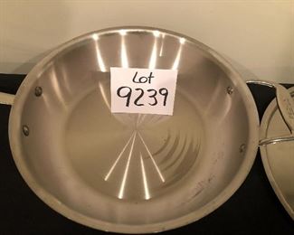 Lot 9239.  $150.00.  All-Clad 4 Qt. sauté pan with lid.  Some of the best cookware on the market - I like this pan size because you can make more than you might need and freeze or eat the leftovers for lunch.  Most sauteé pans are smaller.  