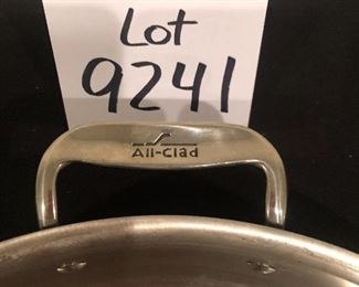 Lot 9241.  $150.00.  All Clad 4 qt frying pan with lid.