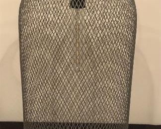 Lot 9244.  $32.00.  Hanging solar light in wire mesh cage/shade. (18"H x 9"W).