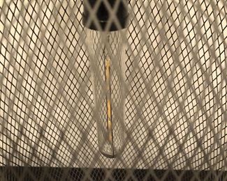 Lot 9244.  $32.00.  Hanging solar light in wire mesh cage/shade. (18"H x 9"W).