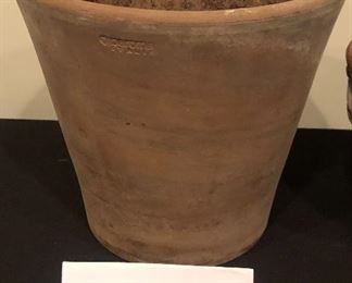 Lot 9247. $25.00. Two Hand Made Terra cotta flower pots(8" x*") 