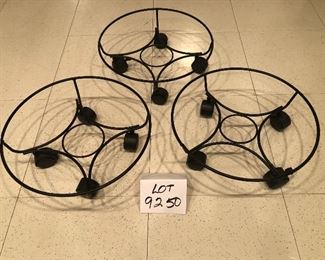 Lot 9250.  $36.00.  3 plant roller/caddies - 12.5"Diam x 4.5" T