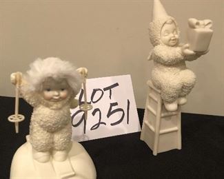Lot 9251.  $42.00. 3 Dept. 56 Snowbabies " Powder Puff"; Snowbabies "Present Givings" (hand repaired) and Snowbabies "Gift Giving."   And speaking of gift giving, these Snowbabies make great gifts to collectors, teen girls thinking they are indeed cute, teachers and more!