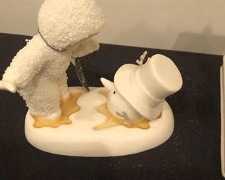 Lot 9253.  $94.00.  Dept 56 lot of 3 Snowbabies figurines: "Has Santa been here yet?" music box; "See You Next Year" and "Snuggle Up".