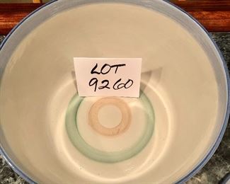 Lot 9260.  $85.00.  MA Hadley covered  6 qt. pot/casserole in the 'Cow & Pig" pattern - Please be advised, Hadley fans, we have lots of lots of M.A. Hadley items here and would be delighted to combine the lots for further discounts.  Keep checkin' them out!