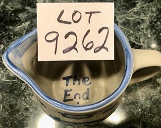 Lot 9262.  $38.00.  The second 2 Qt Pig Pitcher by MA Hadley also with " The End" at the bottom of the pitcher.  Please be advised, Hadley fans, we have lots of lots of M.A. Hadley items here and would be delighted to combine the lots for further discounts.  Keep checkin' them out!