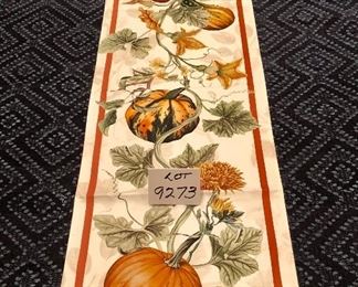 Lot 9273.  $25.00.  Williams Sonoma Fall table runner. 106" x 16"